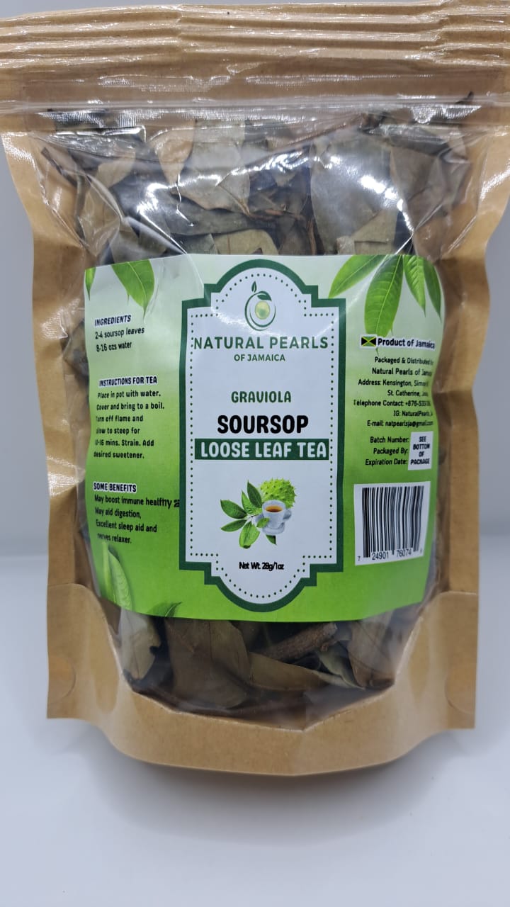 Natural Pearls of Jamaica Soursop Loose Leaves, 2oz - Sweet Jamaica Shopping