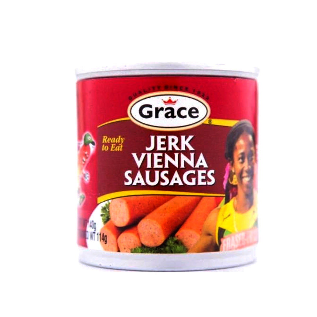 GRACE  Jerk VIENNA SAUSAGE 140G  set of 3 - Sweet Jamaica Shopping