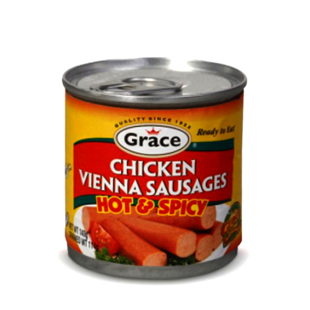 GRACE HOT & SPICY CHICKEN VIENNA SAUSAGE 140G set of 3 - Sweet Jamaica Shopping