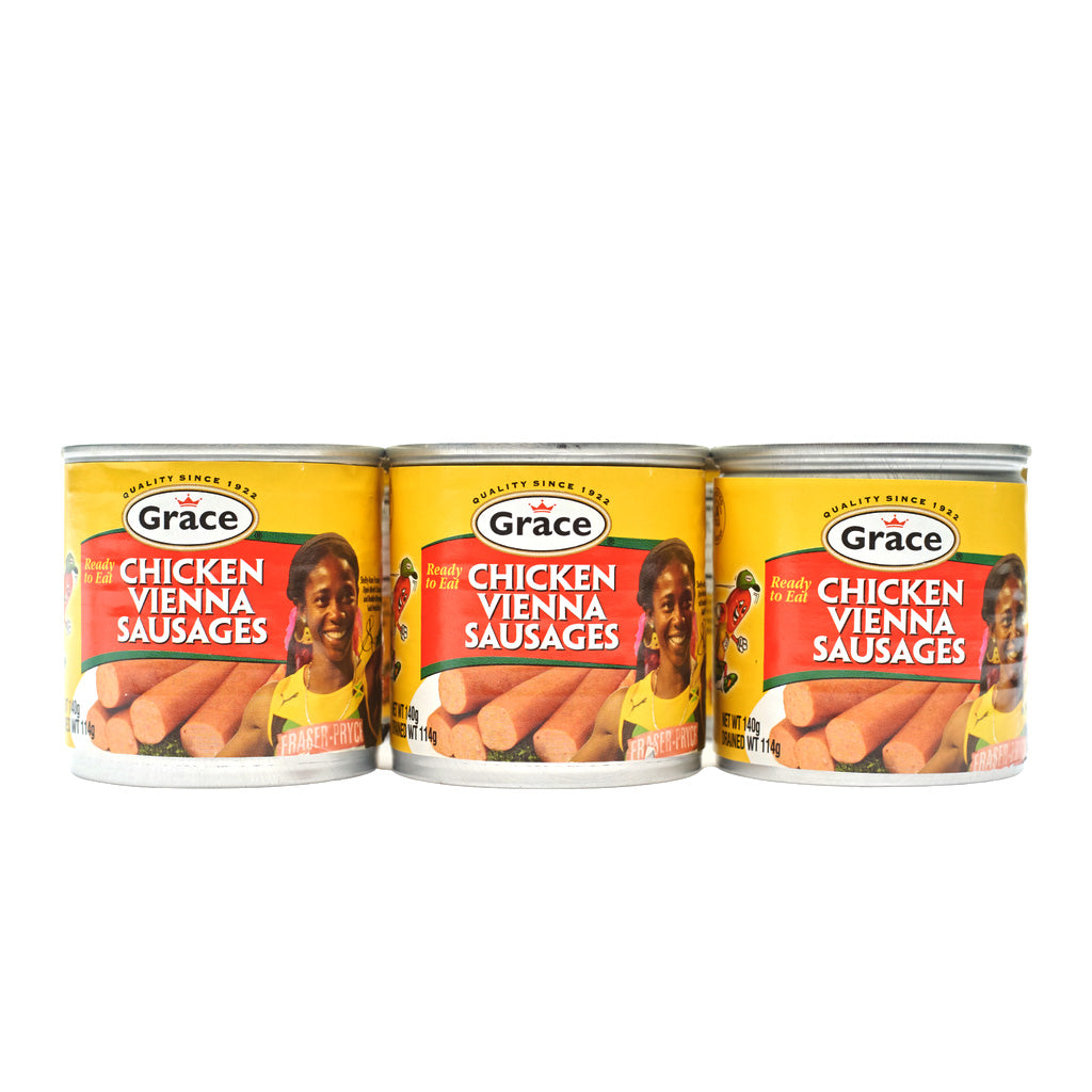 GRACE CHICKEN VIENNA SAUSAGE 140G set of 3 - Sweet Jamaica Shopping