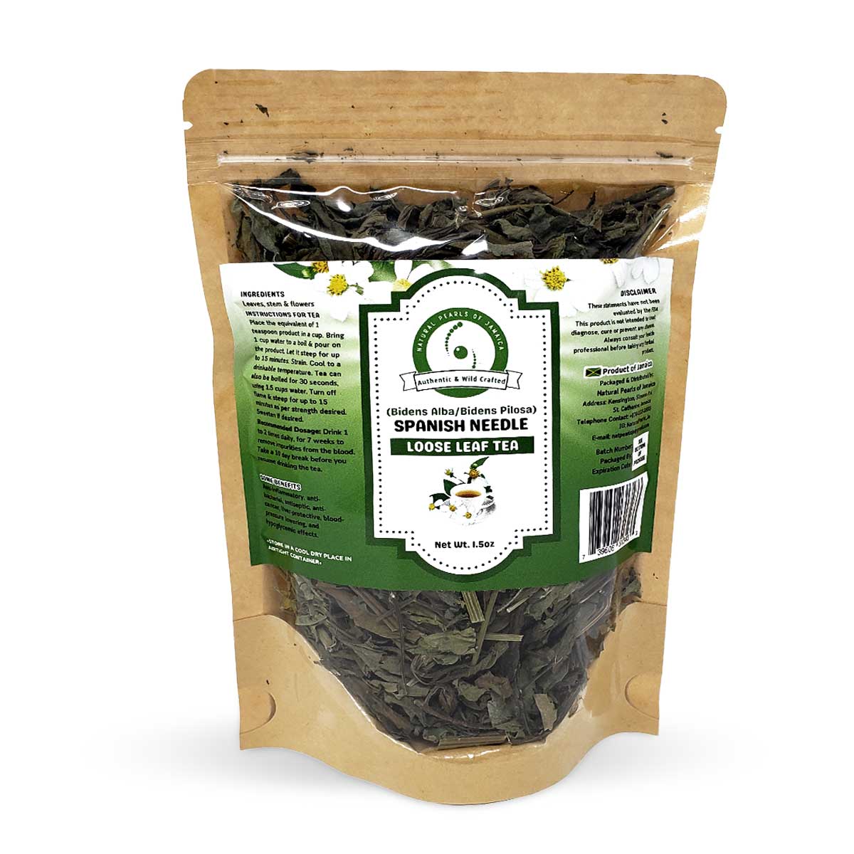 Natural Pearls of Jamaica Spanish Needle Loose Leaf, 1.5oz - Sweet Jamaica Shopping