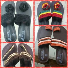Crochet rose sandal