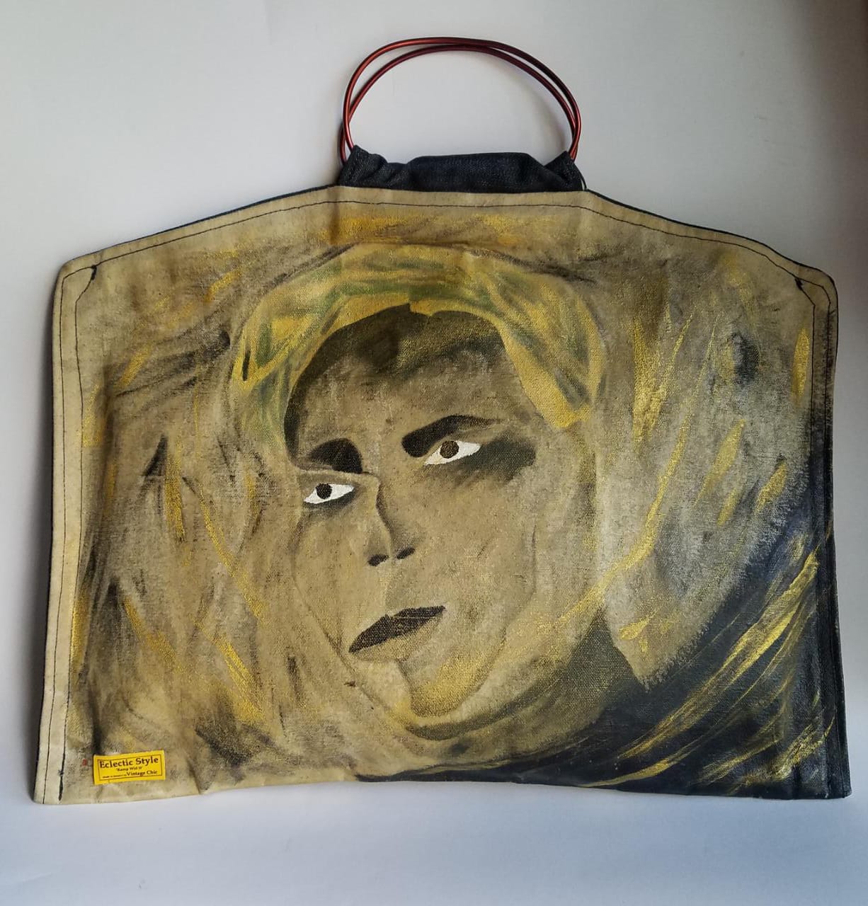 Large double sided Hand painted Canvas bag