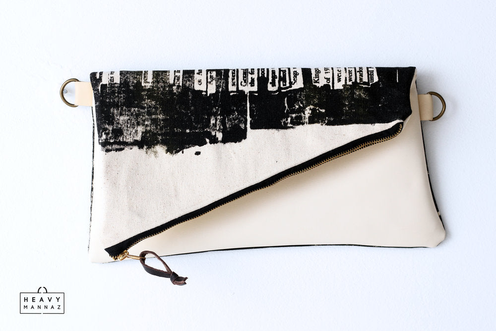 South-side clutch with leather