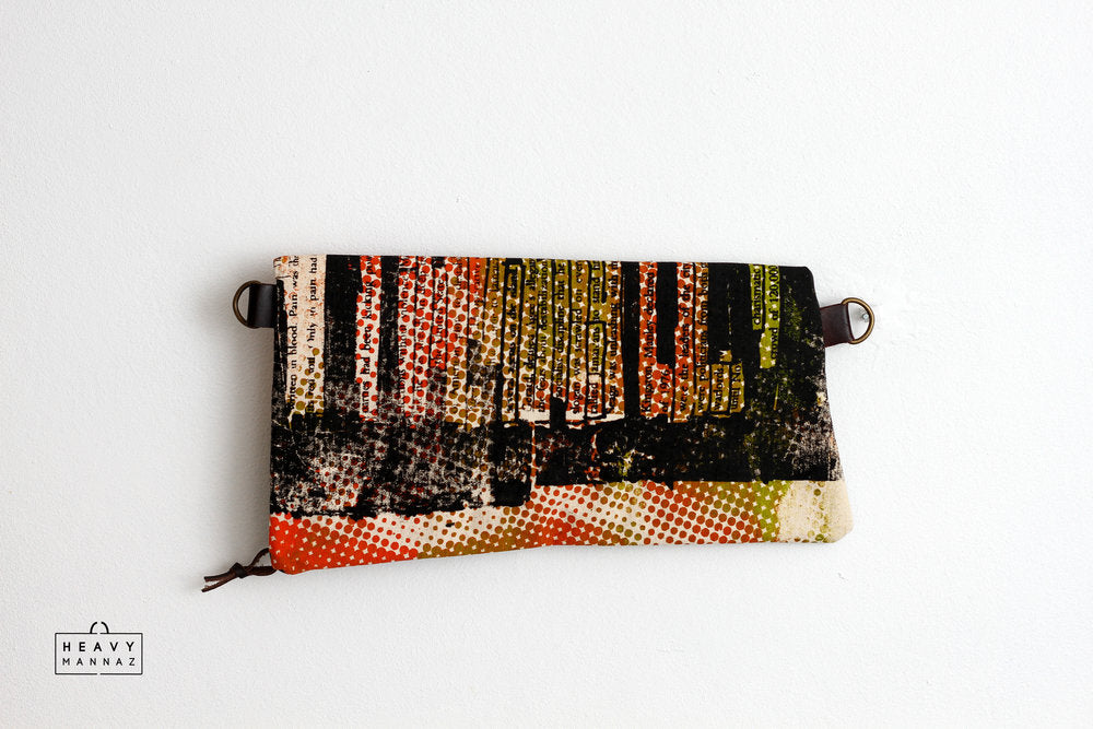 South-side clutch with Canvas & Faux Leather