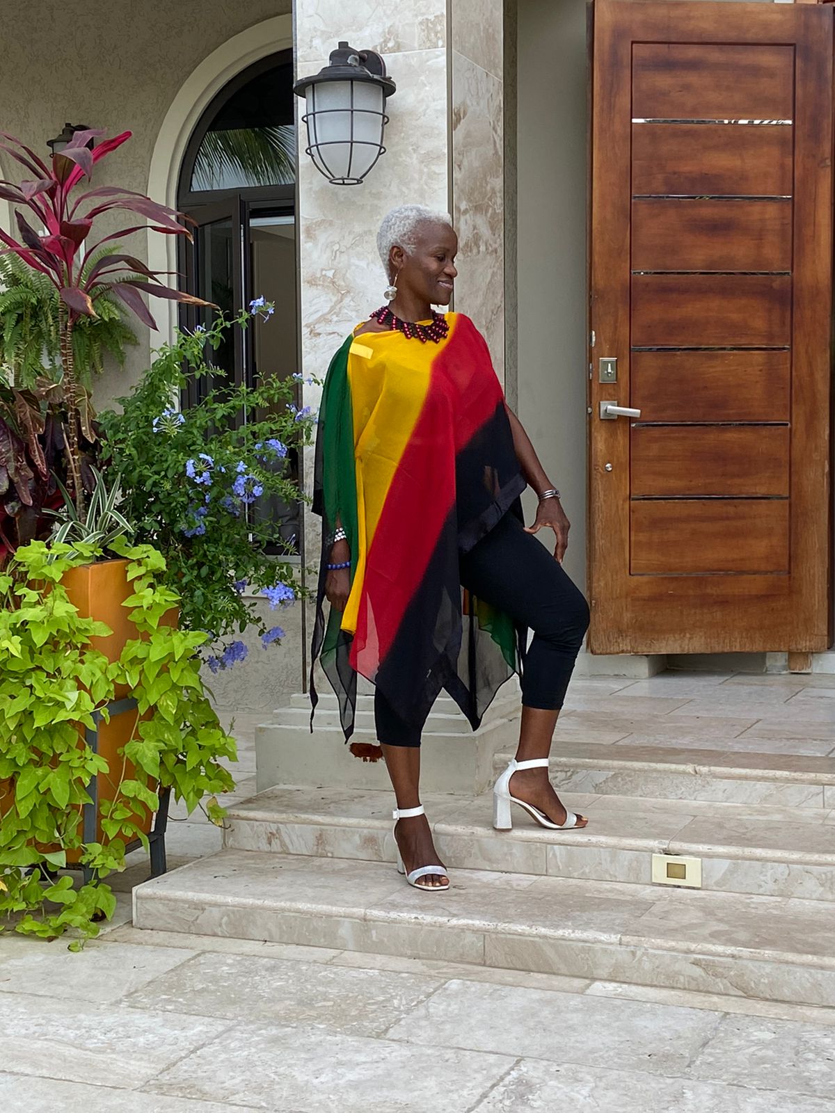Triangle Kaftan striped rasta