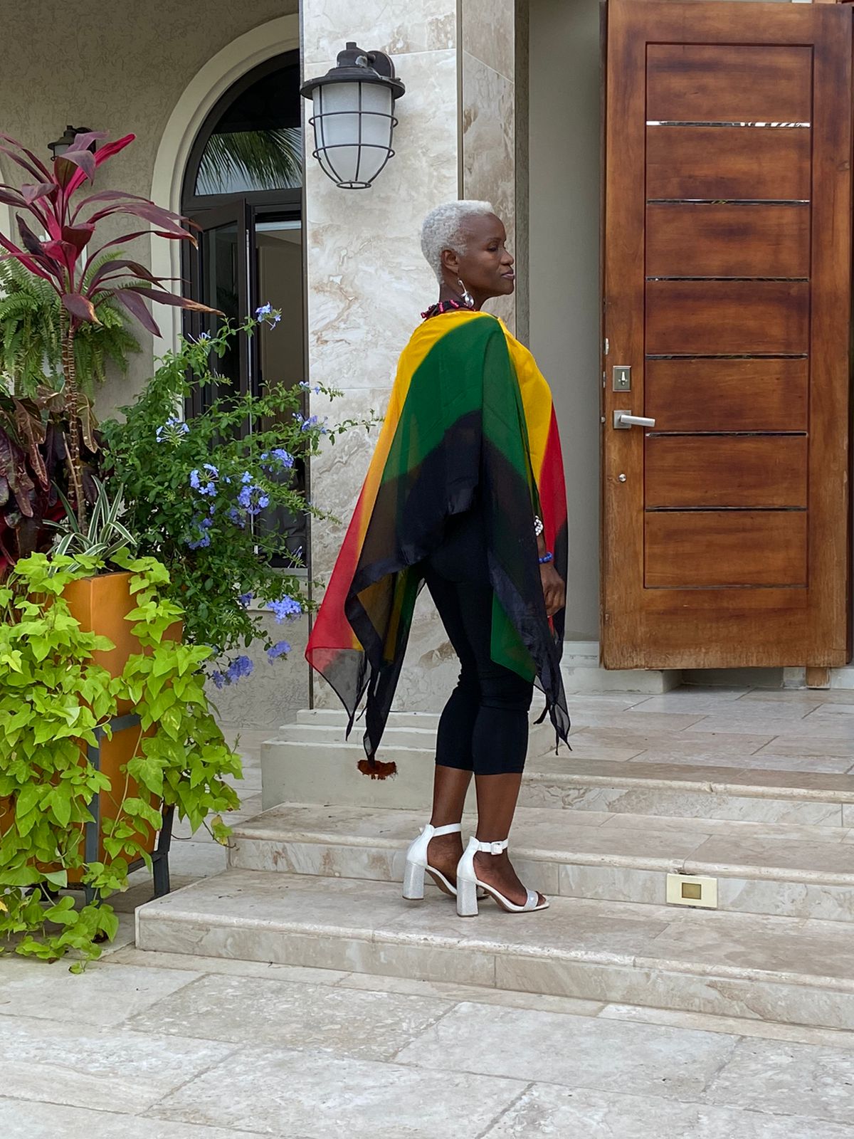 Triangle Kaftan  striped rasta