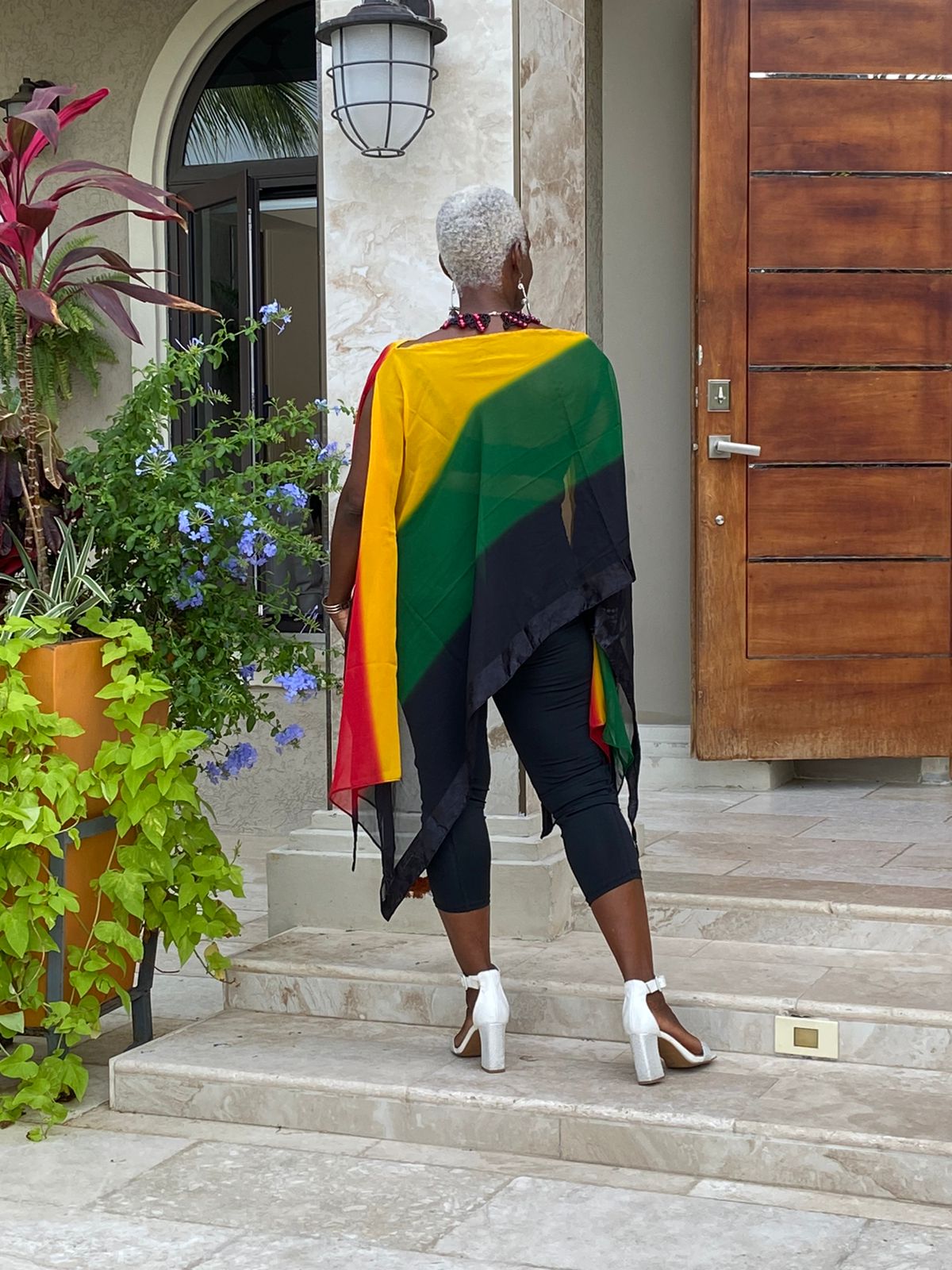 Triangle Kaftan striped rasta
