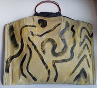Large double sided Hand painted  Canvas bag