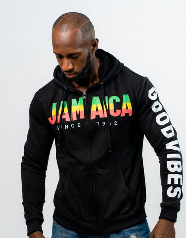 JAMAICA SINCE 1962. GOOD VIBES PULLOVER- BLACK
