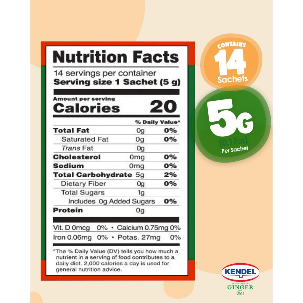 Kendel Ginger Tea 4 Units / 14 Sachets / 5 g - Sweet Jamaica Shopping