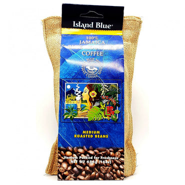 ISLAND BLUE BURLAP BEAN 16OZ - Sweet Jamaica Shopping