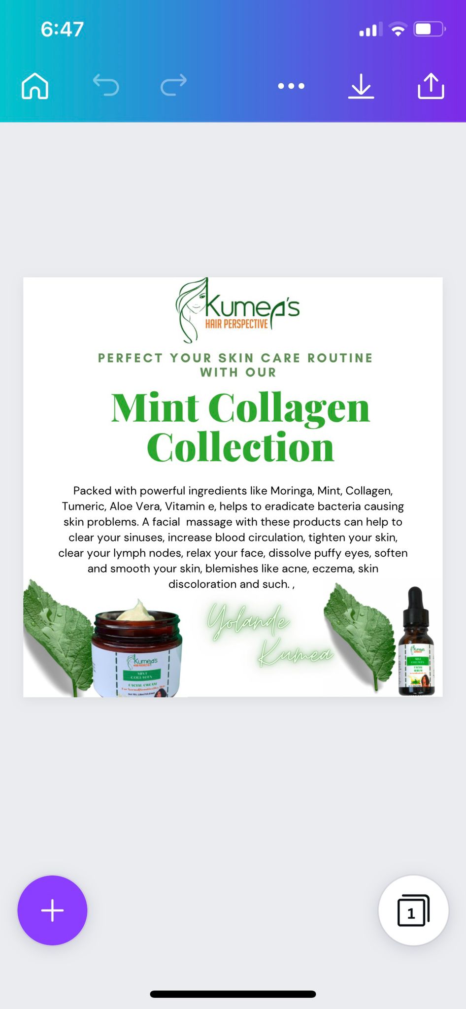 Kumeas mint collagen collection - Sweet Jamaica Shopping