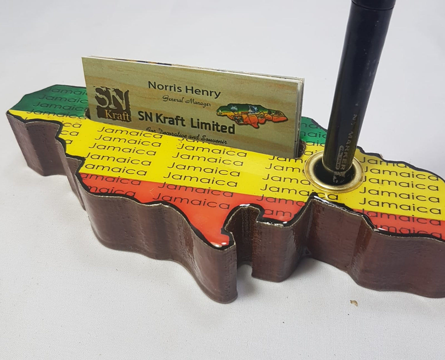 Map shape flat  pen holder - Sweet Jamaica Shopping