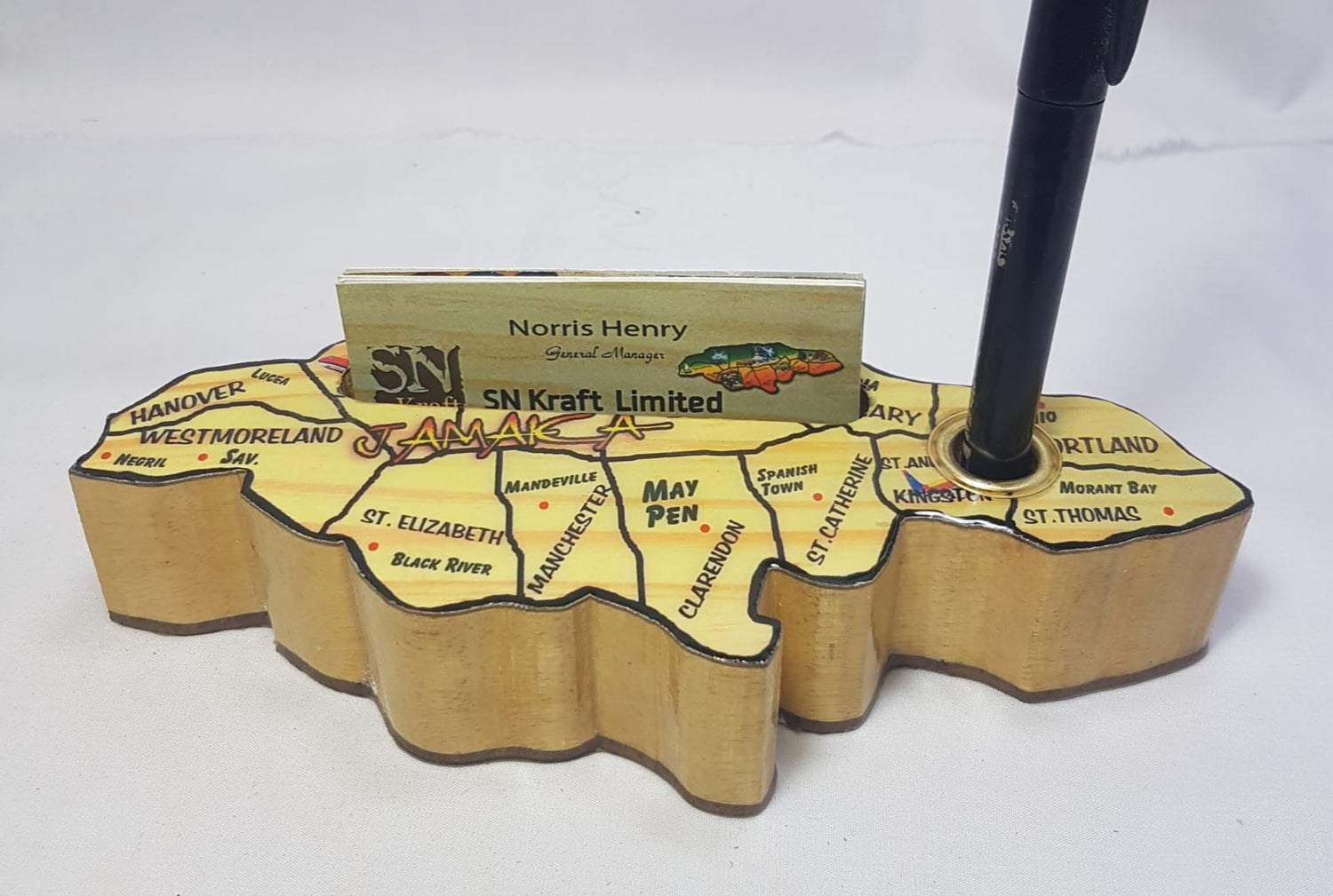 Map shape flat  pen holder - Sweet Jamaica Shopping