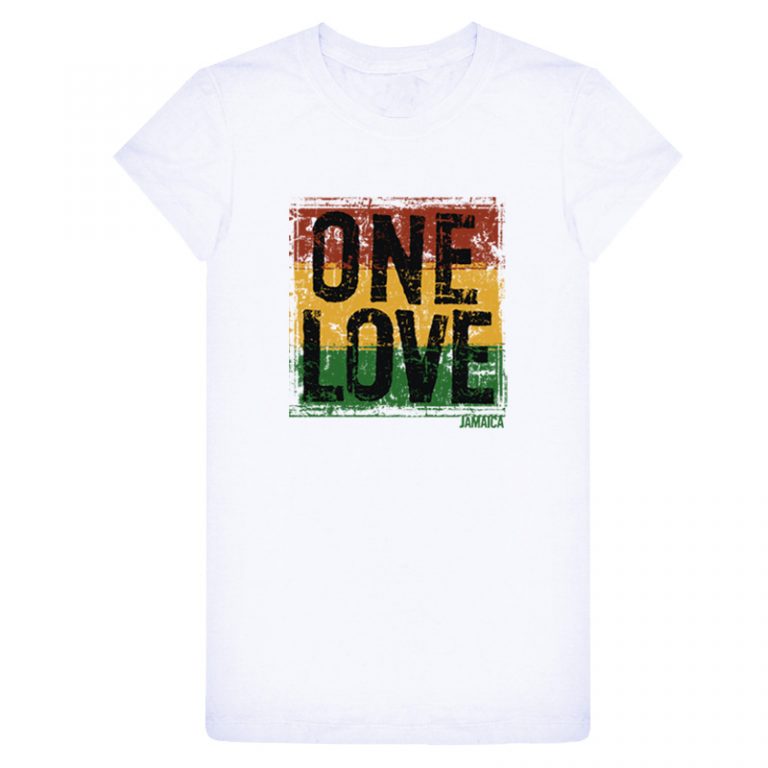 Ladies ‘One Love’ Printed Sheer Jersey T-shirt