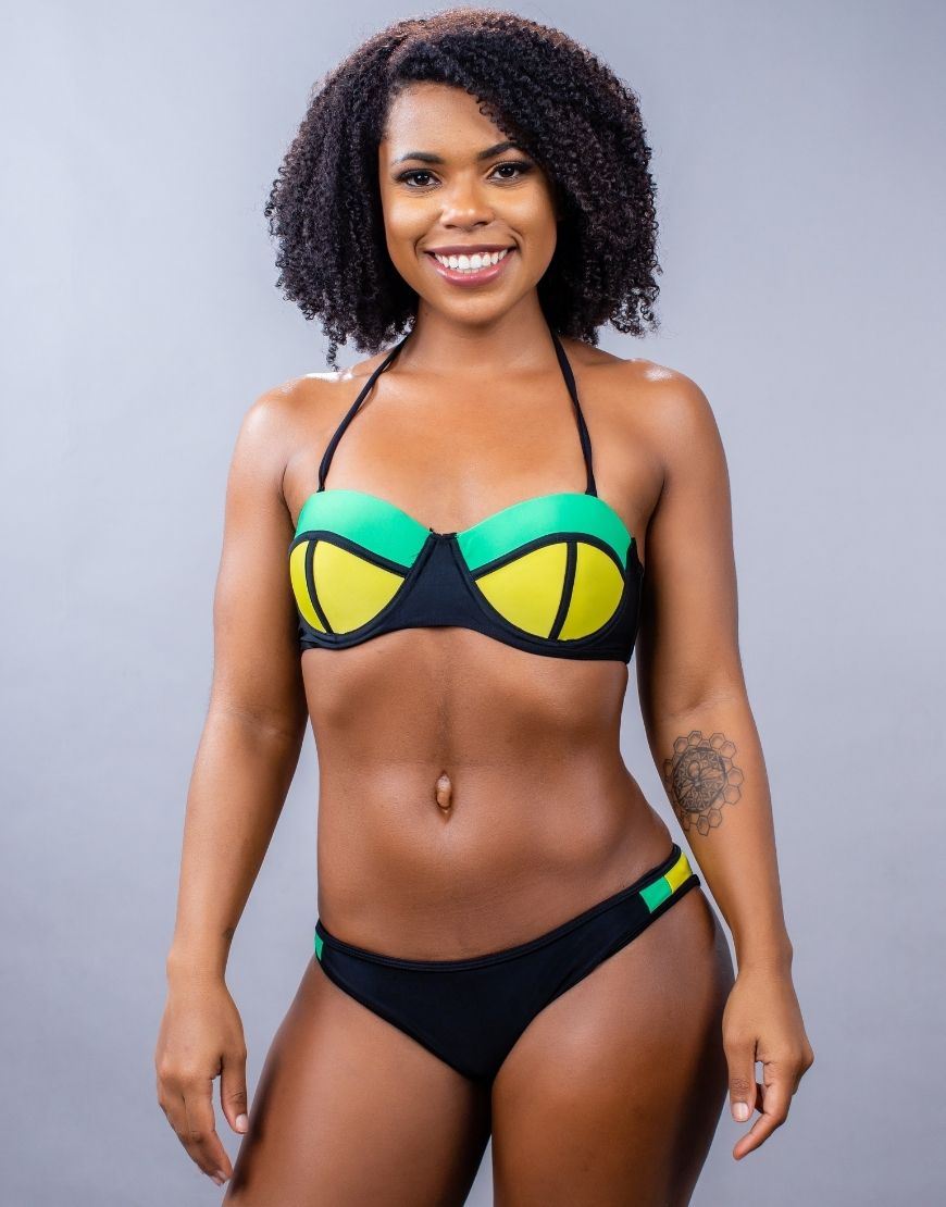 JAMAICA PUSH-UP BIKINI SWIMSUIT SET- FLAG