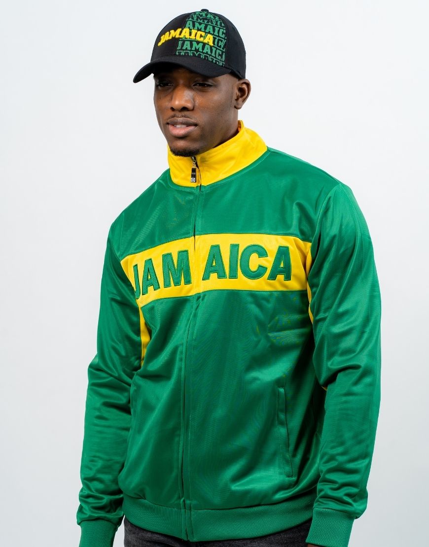 JAMAICA SILK COLOUR BLOCK JACKET- GREEN